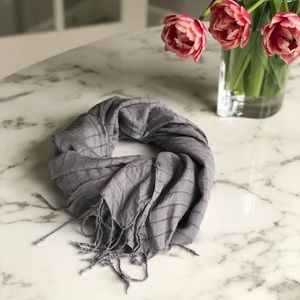 Cotton Blend Pewter Scarf